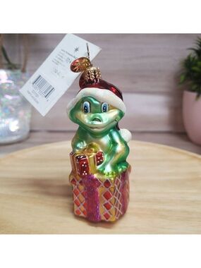 Christopher Radko Ribbits And Bows Frog Ornament Original Box